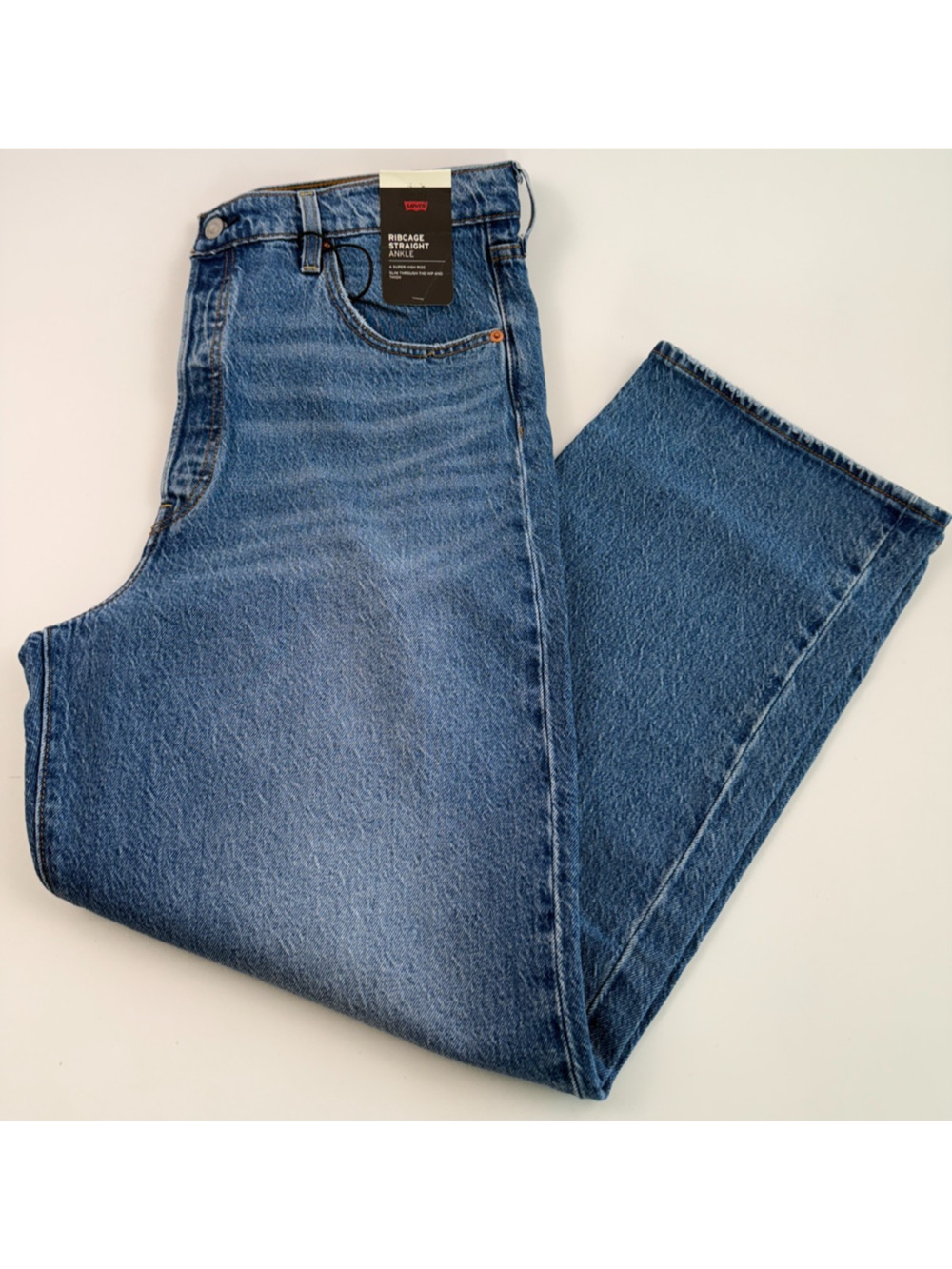 Levi's Premium Women Ribcage Straight Ankle High Rise Jeans 32x27 Blue NWT